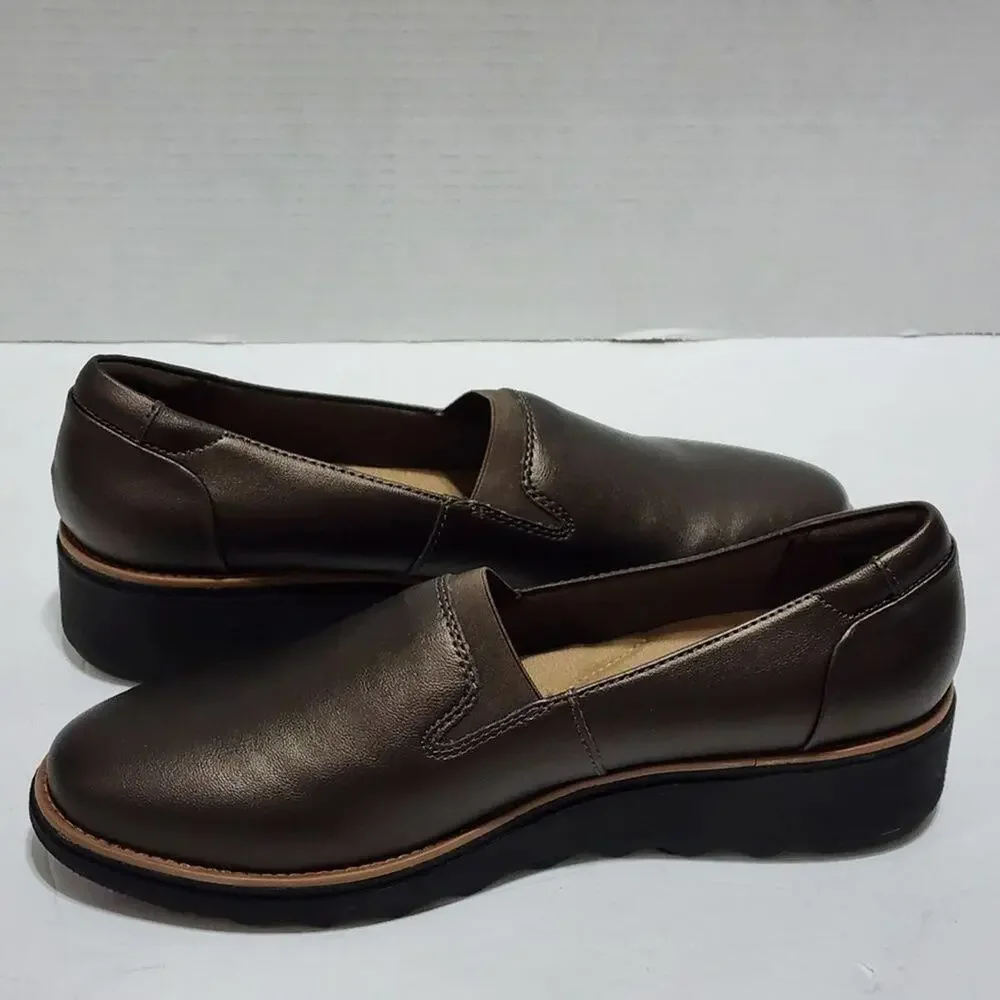 Clarks Women’s Sharon Dolly Loafer‎ 7 Antique Bronze size 10 new!
